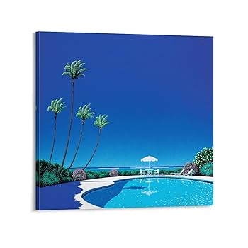永井博ポスター　木製パネル加工新品 Amazon.co.jp: 絵画 おしゃれ 永井博 ポスター アート アート